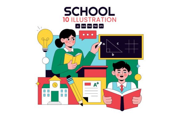 10 School Vector Illustration: A Practical Resource for Educational Design