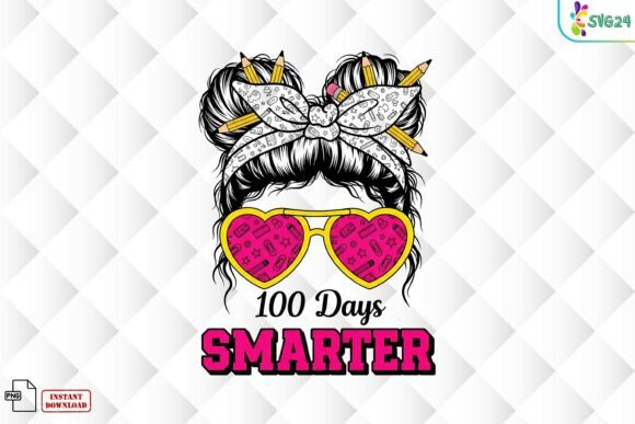 100 Days Smarter Teacher Girl PNG