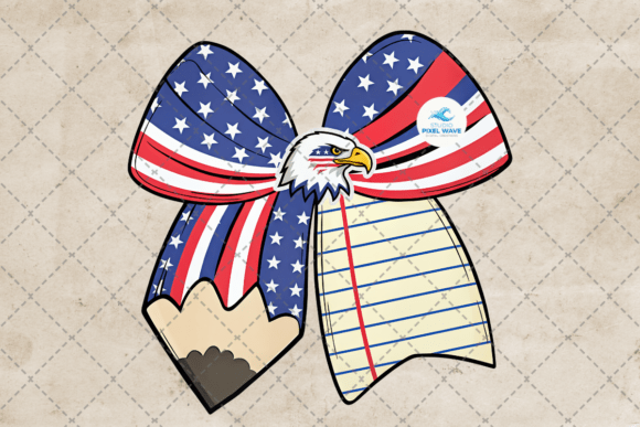 4th of July Teacher Pencil Bow PNG: The Ultimate Patriotic Design for Educators