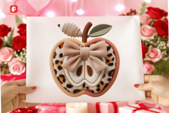 Chenille Leopard Apple Bow Teacher PNG: Elevating Your Back-to-School Aesthetic