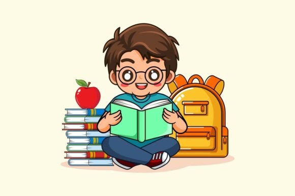 Empowering the Next Generation: The Strategic Value of the Little Boy Reading Book Vector Illustration