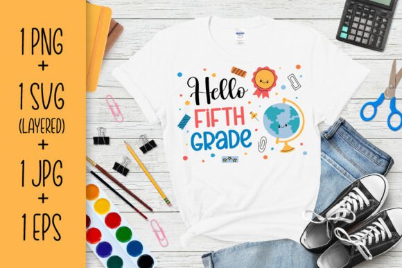 Hello 5th Grade SVG Fifth Grade PNG