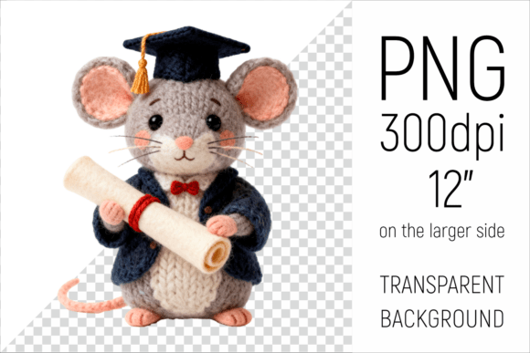 Knitted Graduation Mouse Clipart: A Strategic Asset for Educational Branding
