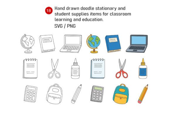 Stationary and Office Supplies: Elevating Classroom Creativity with Hand-Drawn Aesthetics