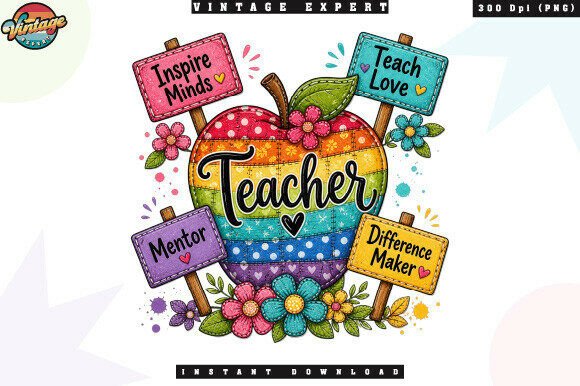 Teacher Appreciation Patchwork PNG: The Modern Way to Honor Educators