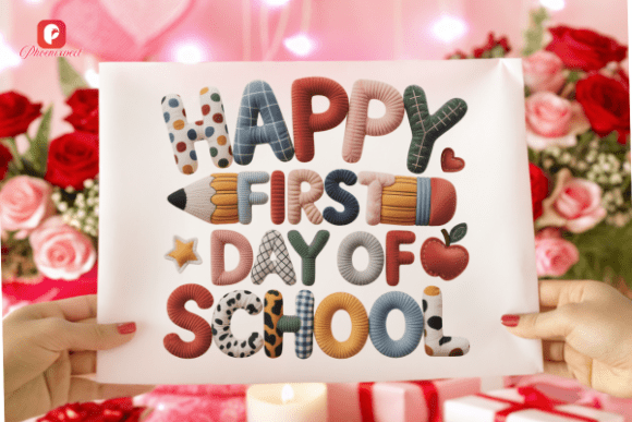 Teacher Happy First Day of School PNG