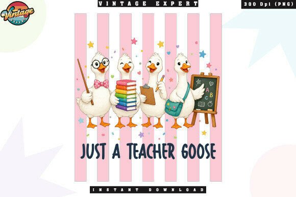 Unleash Creativity with the Just a Teacher Goose Retro Stripe PNG: The Ultimate Digital Asset for Educators and Designers